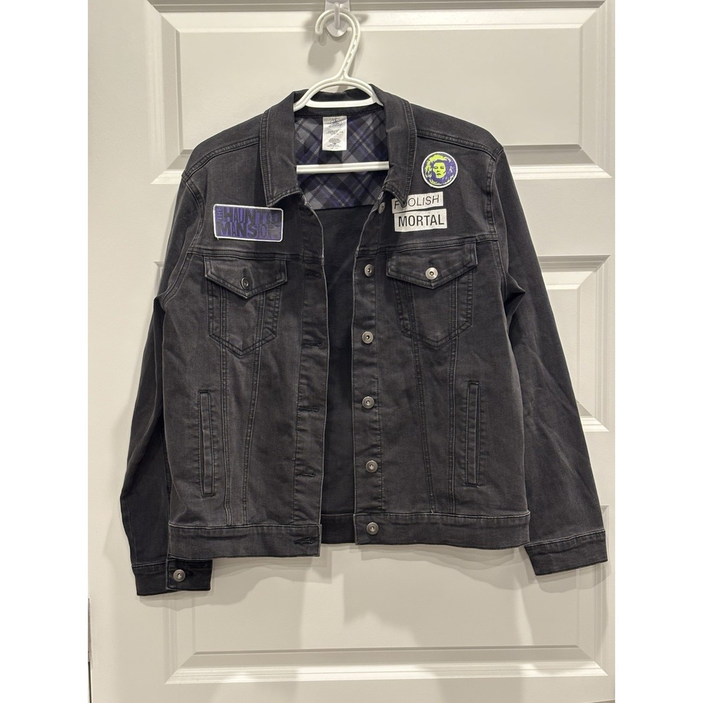 Disney Haunted Mansion Madame Leota Black Denim Jacket Adult Medium Women - Picture 3 of 6